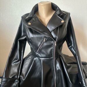 SHEIN Black Faux Leather Jacket
